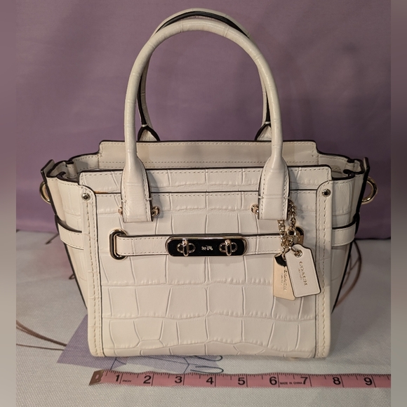 COACH Swagger 21 In Exotic Croc Embossed Leather EUC - Picture 12 of 16